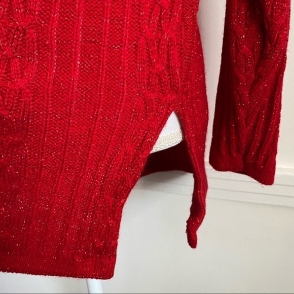 Vintage Diane Von Furstenberg Red Metallic Sweater - Picture 3 of 5